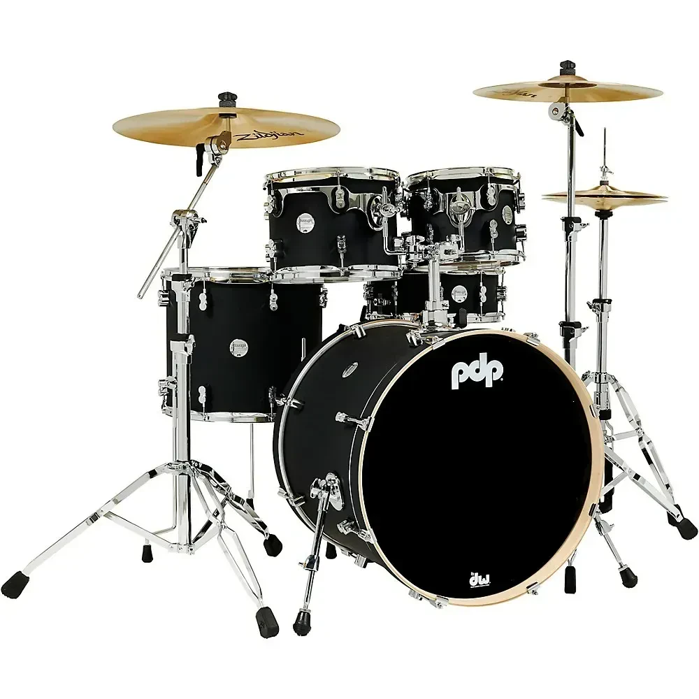 Ударная установка PDP by DW Concept Maple PDCM2215BK (набор, 5 шт.) 22"x18", 10"x8", 12"x9", 16"x14", 14"x5.5", цвет Satin Black, фурнитура хром