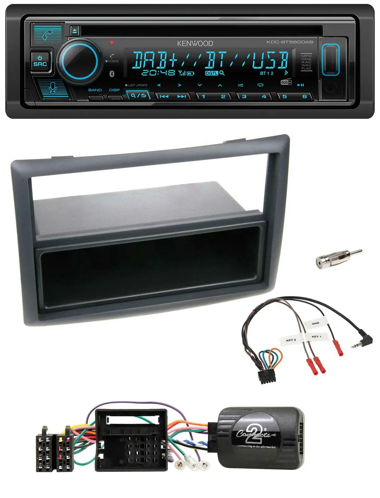 Kenwood Bluetooth DAB CD Lenkrad USB Autoradio für Renault Megane 2009-2012
