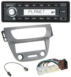 Continental USB MP3 AUX 1DIN Autoradio für Renault Megane 3 (12-14) - grau
