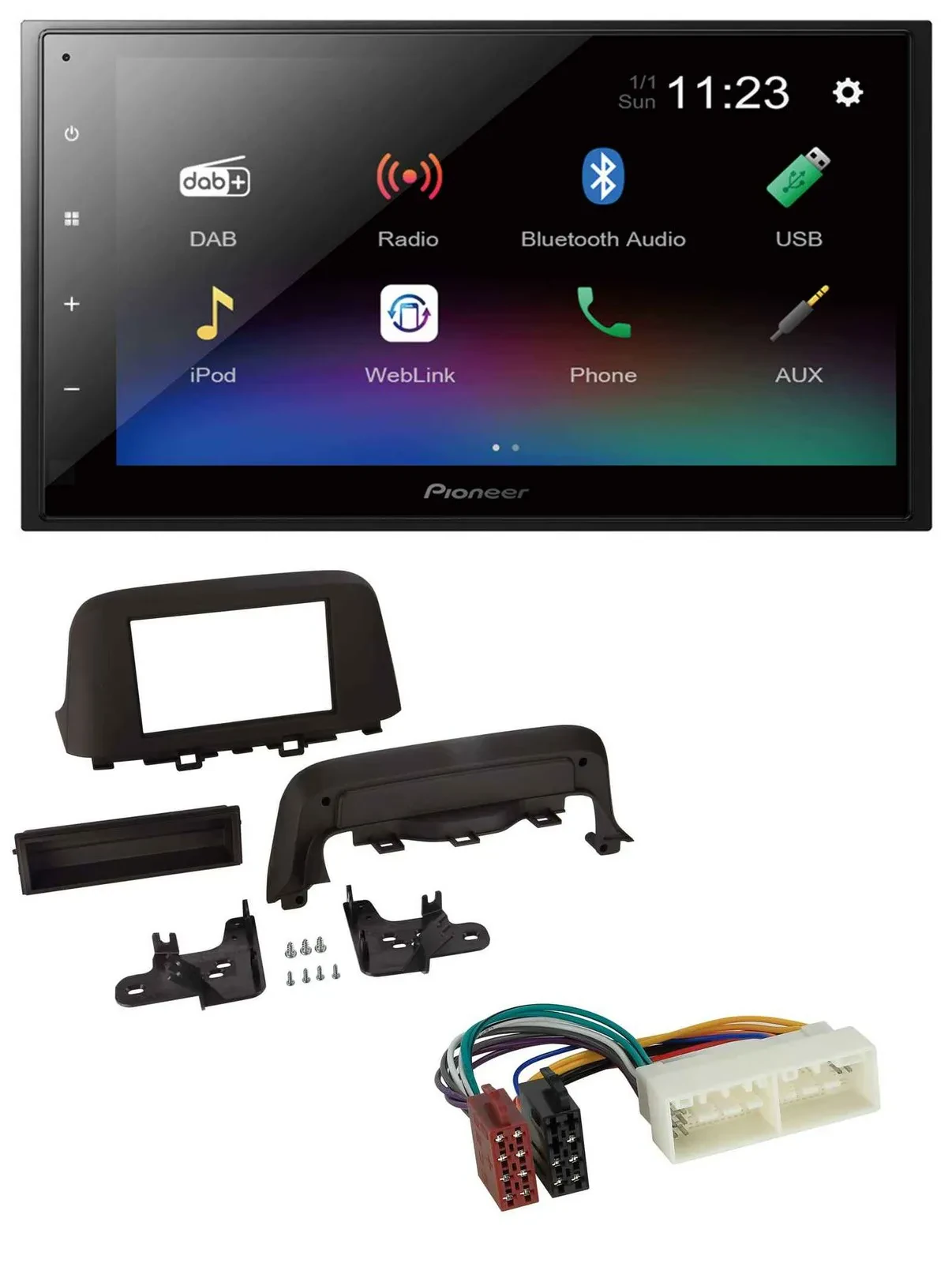 Автомагнитола Pioneer 2-DIN, USB, Bluetooth, DAB, MP3 для Hyundai Kona (с 2018)