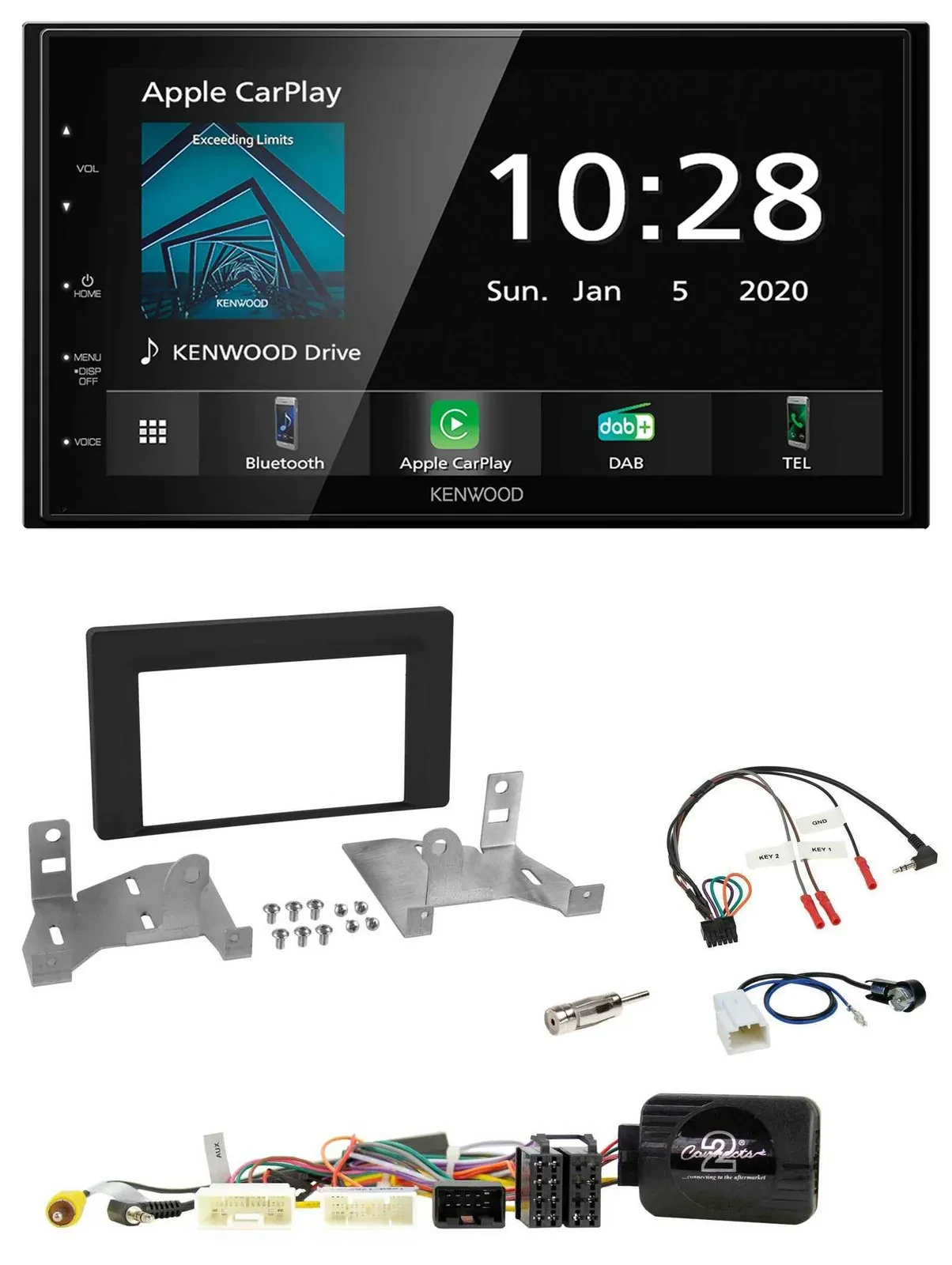 Автомагнитола Kenwood 2DIN, Bluetooth, DAB, USB, поддержка кнопок на руле для Toyota Aygo (с 2022)