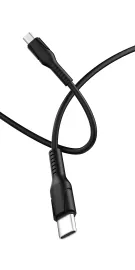 00-00028366 Кабель GP21M USB (m)-microUSB (m) 2.4A силикон черный, GoPower