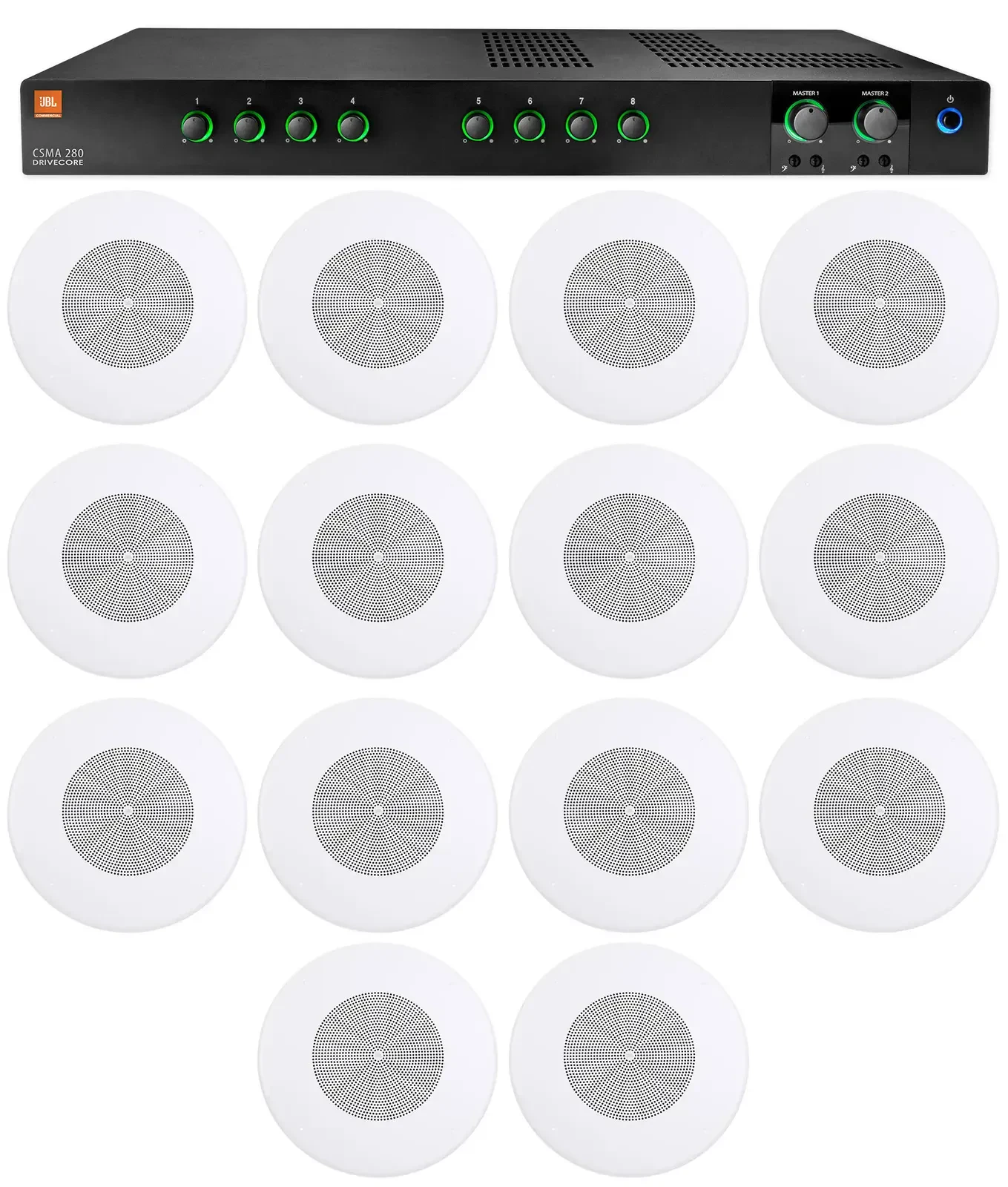 Потолочная акустика JBL CSS8018 White с усилителем (14 штук)