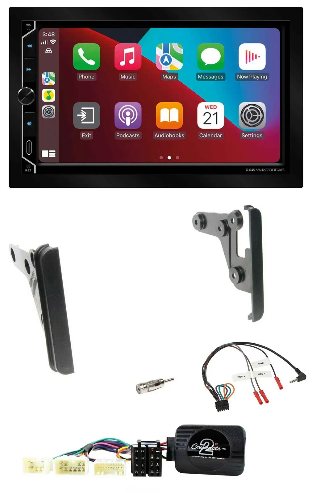ESX 2DIN DAB USB Lenkrad Bluetooth Autoradio für Toyota FJ ab 2007