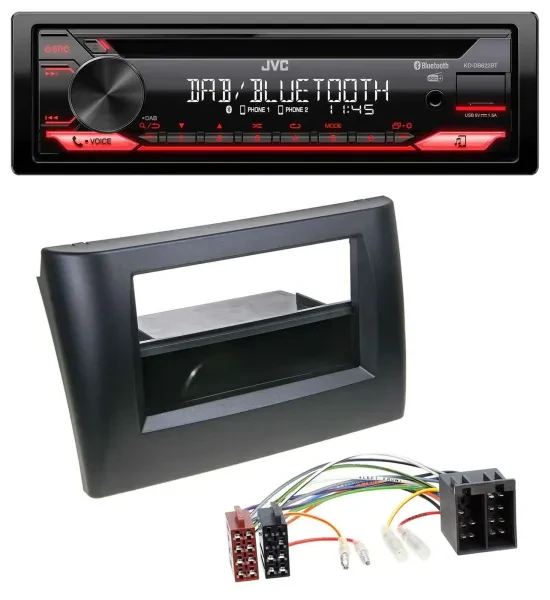 JVC CD DAB USB Bluetooth MP3 Autoradio für Fiat Stilo 192 01-08 Ablagefach