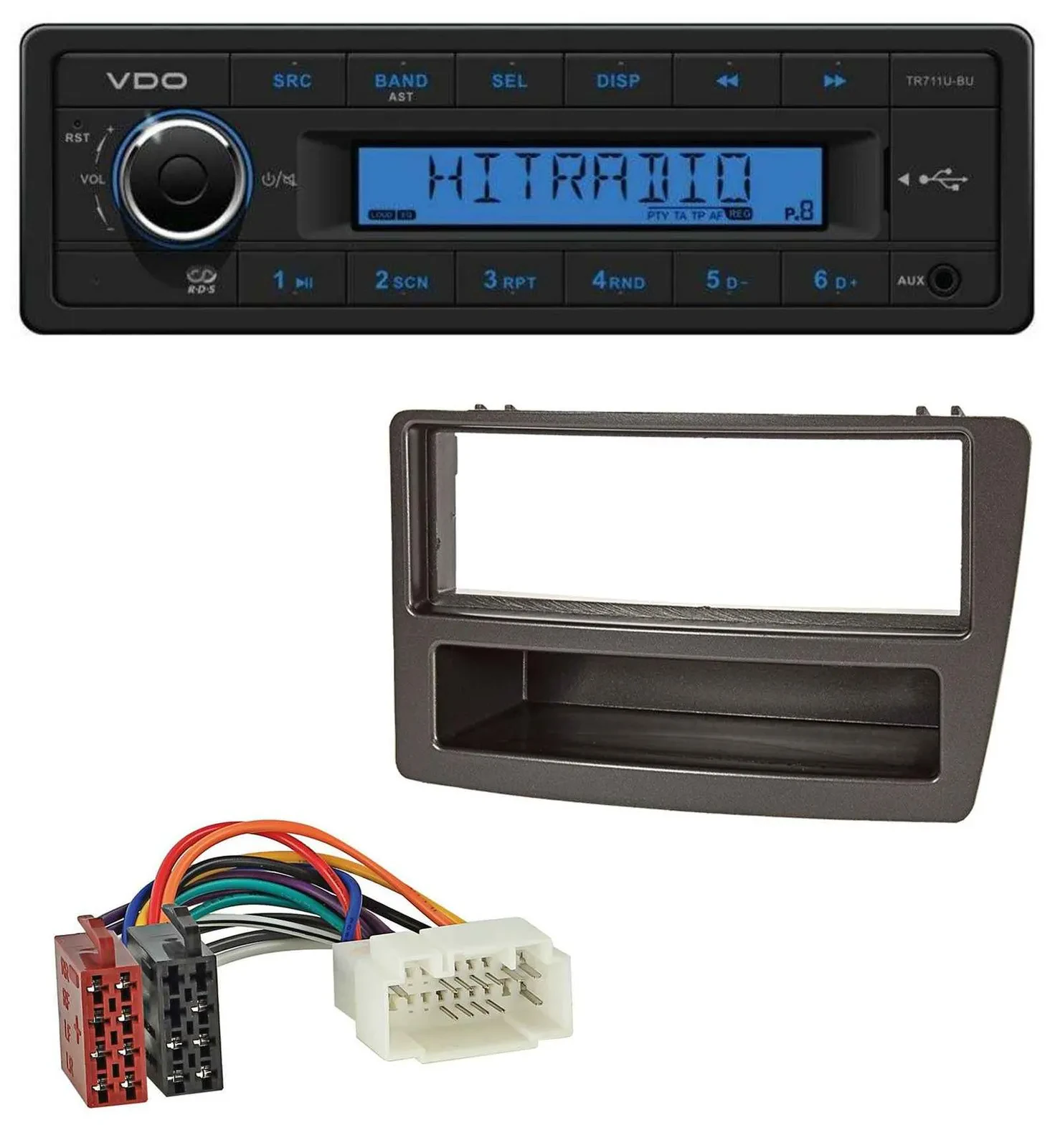 VDO AUX 1DIN MP3 USB Autoradio für Honda Civic 04-06 autom. Klima schwarz