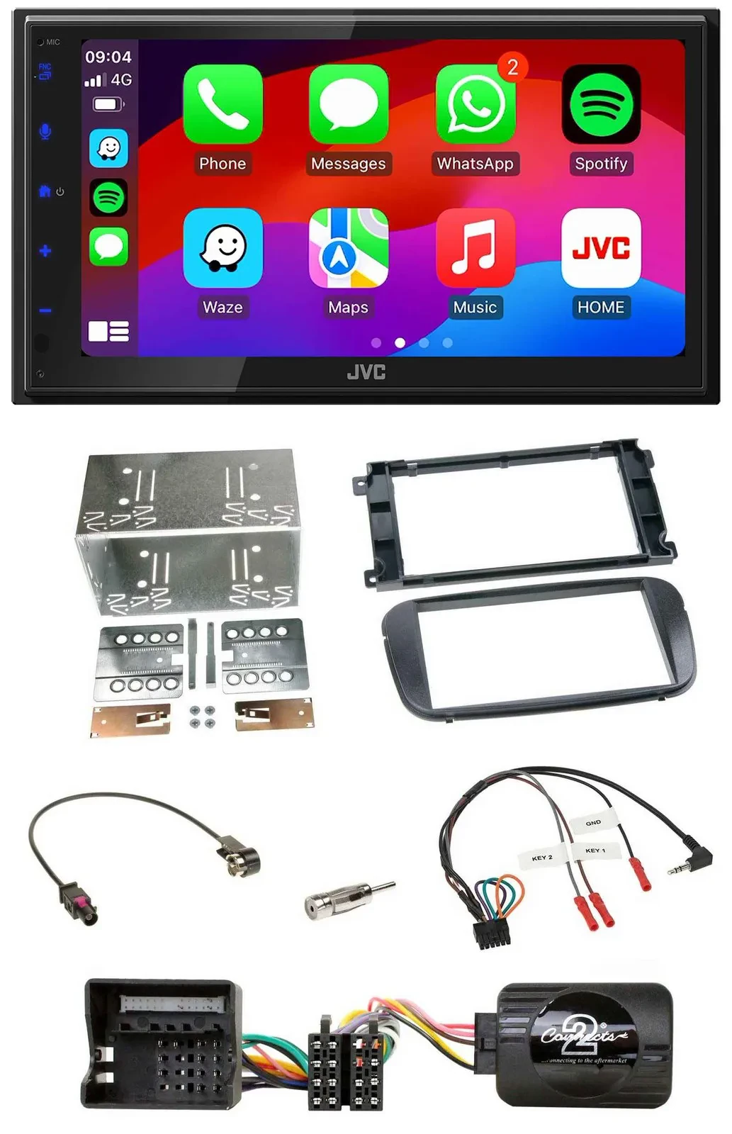 JVC Bluetooth USB Lenkrad 2DIN DAB Autoradio für Ford Focus C Max Galaxy Profi s