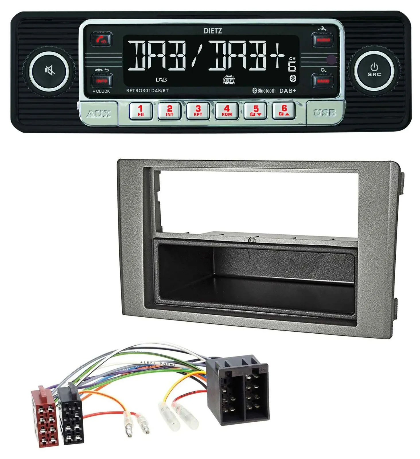 Dietz USB DAB MP3 Bluetooth Autoradio für Iveco Daily (06-14) dunkelgrau