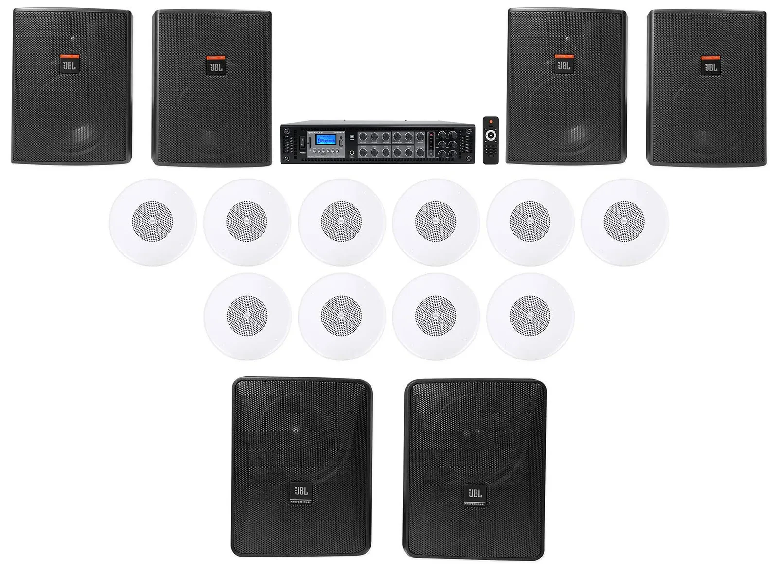 Трансляционный усилитель для ресторанов, баров и кафе Rockville RCS350-6+CONTROL 25AV+Control 25-1 PACK (набор) 6-зонный, 10 фоновых + 6 фронтальных акустических систем