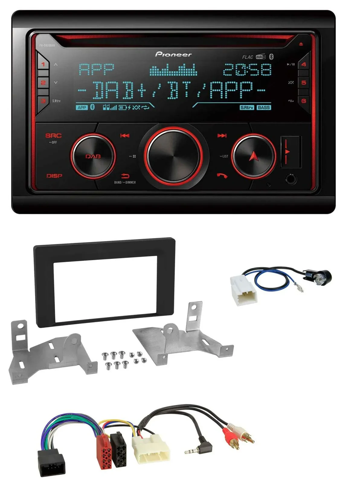 Автомагнитола для Toyota Aygo (с 2022) Pioneer 2-DIN DAB MP3 Bluetooth USB CD, чёрная