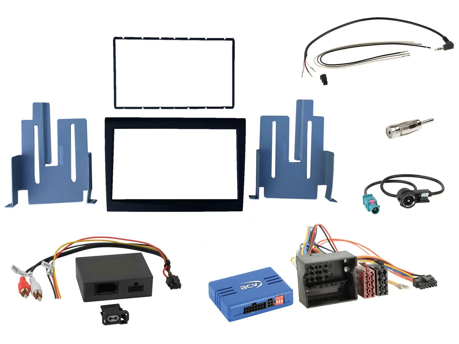 Einbauset Lenkradadapter Doppel DIN Autoradio für Porsche Boxster aktiv 09-12
