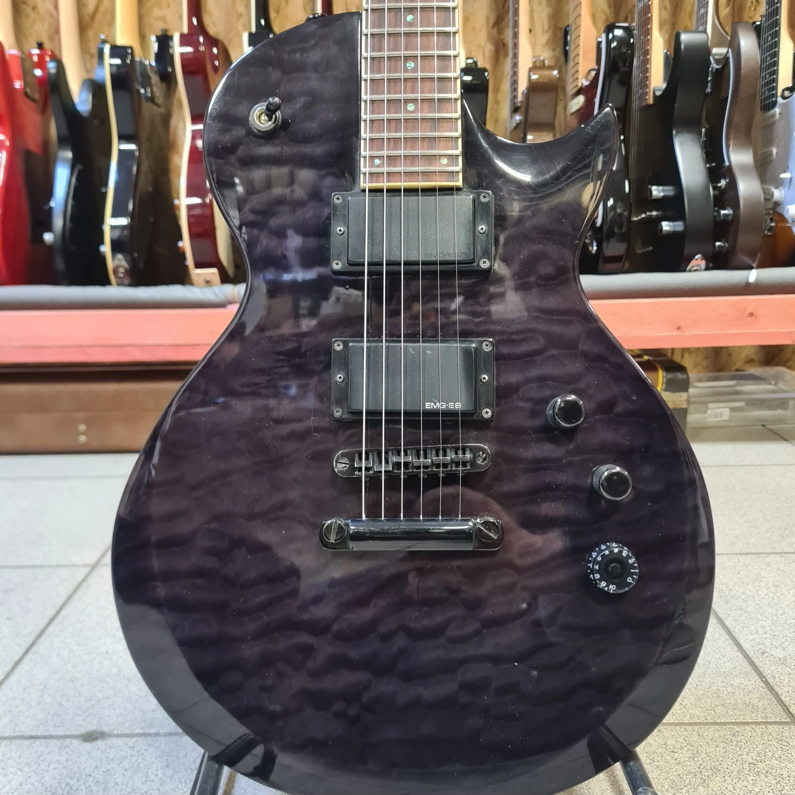 Электрогитара LTD EC-200QM H-H See Thru Black Indonesia 2015