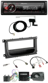 Автомагнитола Pioneer 1DIN MP3 DAB USB для Ford C‑Max/Focus/Galaxy (2007–2010), поддержка CAN и кнопок на руле