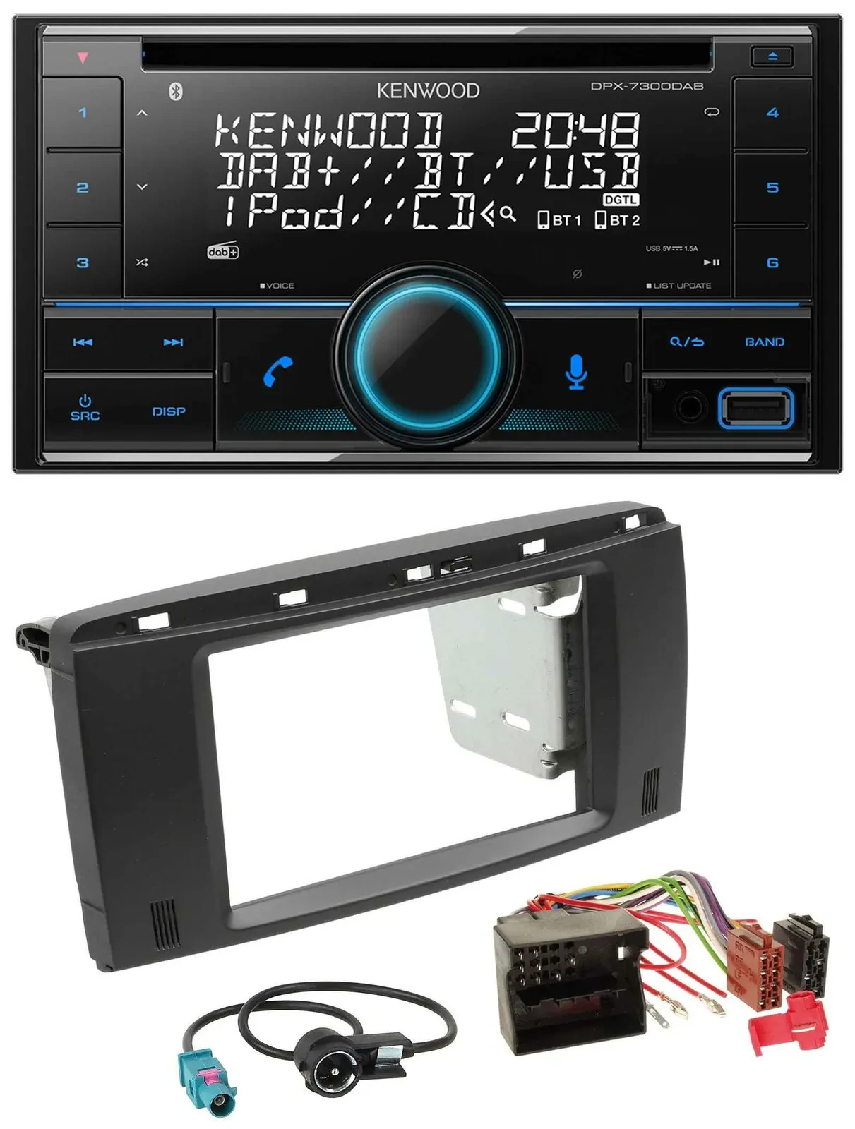 Kenwood CD 2DIN DAB USB MP3 Bluetooth Autoradio für Mercedes R-Klasse 2006-2012