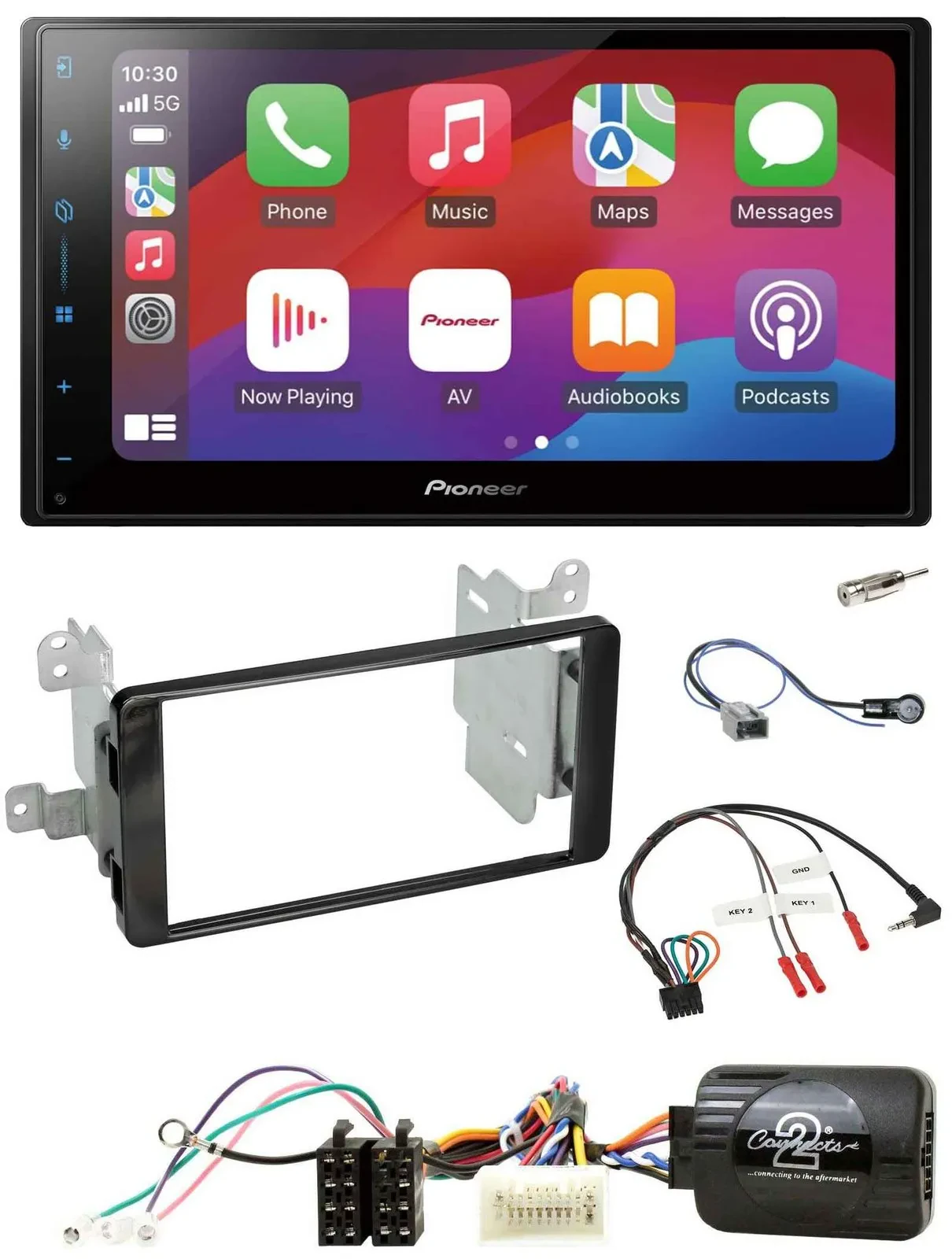 Pioneer DAB USB Lenkrad Bluetooth 2DIN Autoradio für Mitsubishi ab 2012 Outlande