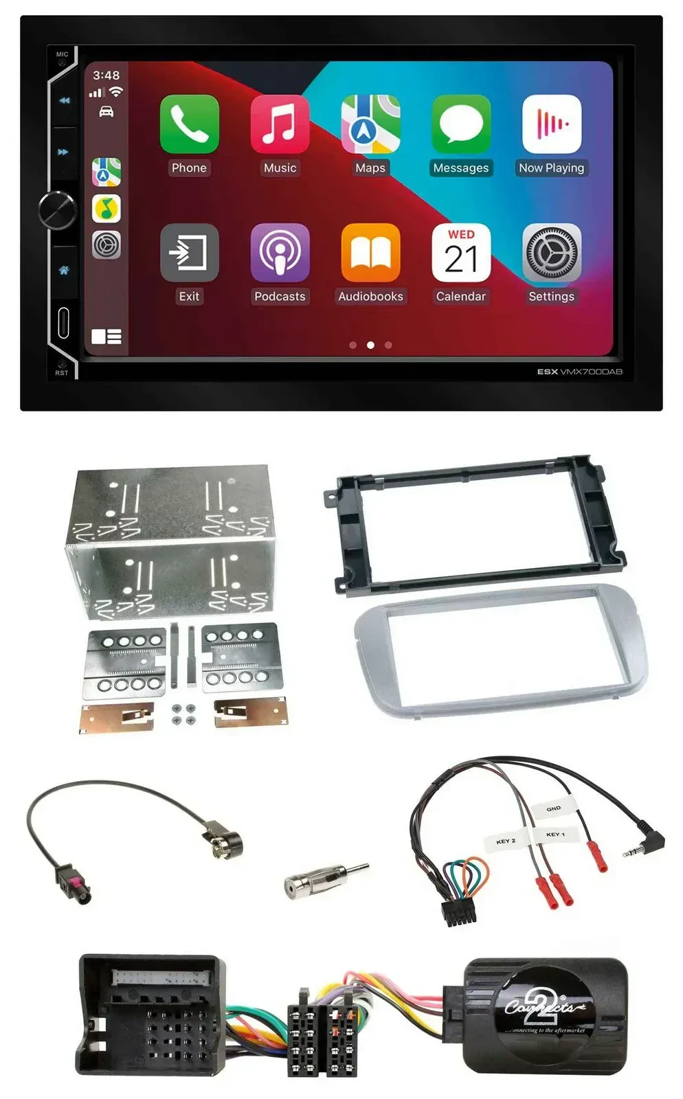 ESX 2DIN DAB USB Lenkrad Bluetooth Autoradio für Ford Mondeo S-Max 07-14 Profi s