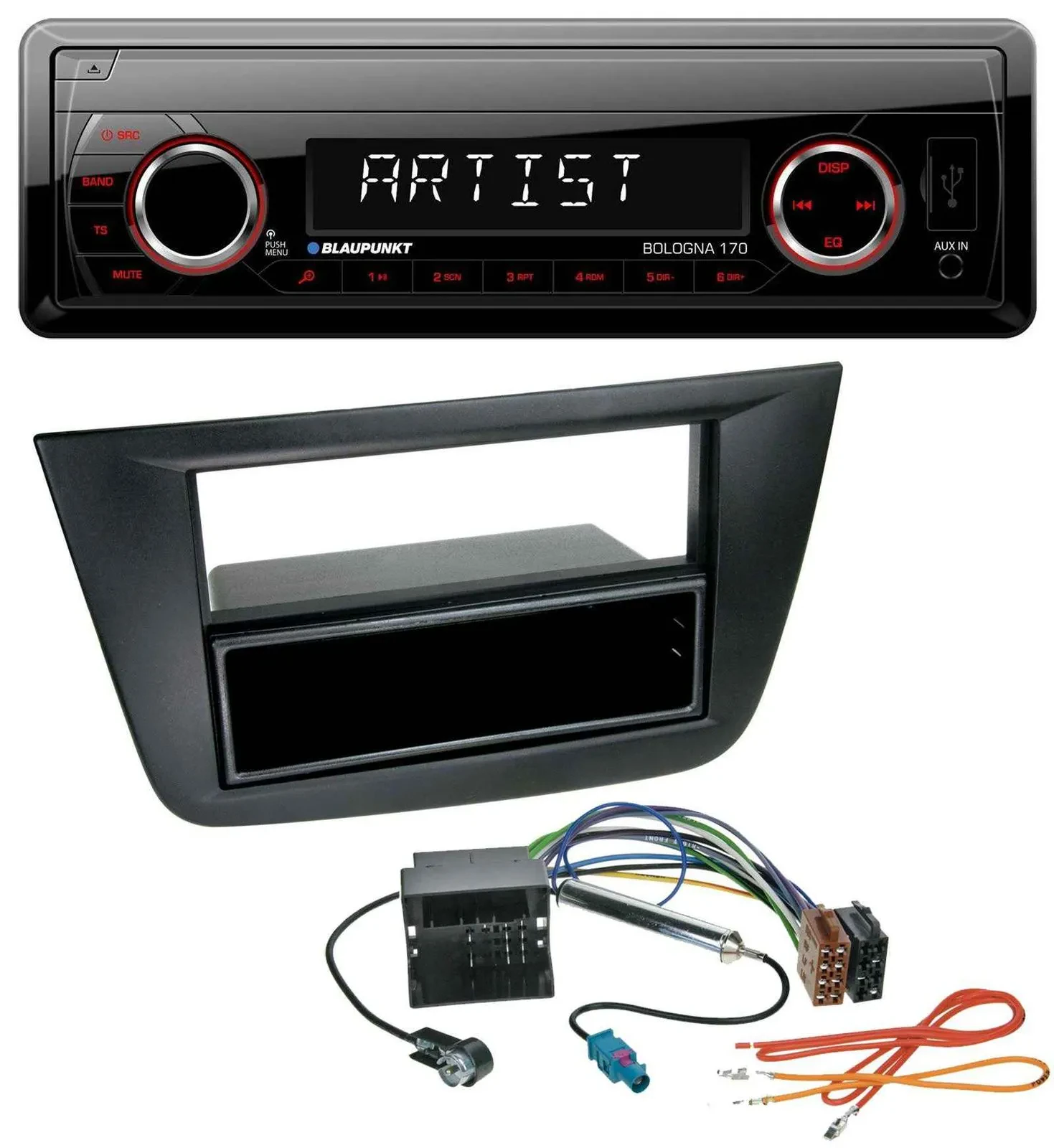 Blaupunkt SD USB 1DIN MP3 AUX Autoradio für Seat Toledo Altea ab 05 schwarz