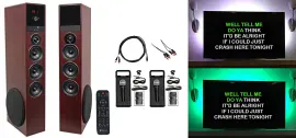 Rockville Bluetooth Home Theater/Karaoke Machine System W/LED'S+Subwoofers+Mics