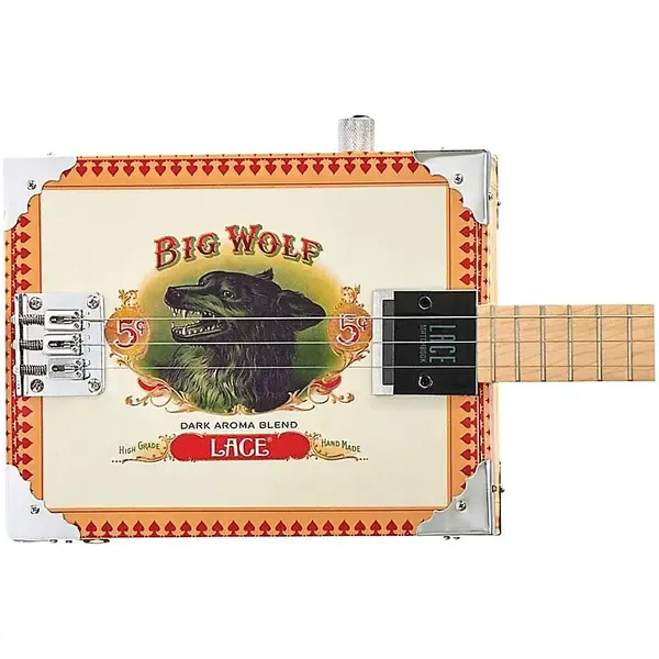 Lace Big Wolf Acoustic-Electric Cigar Box Guitar 3 string