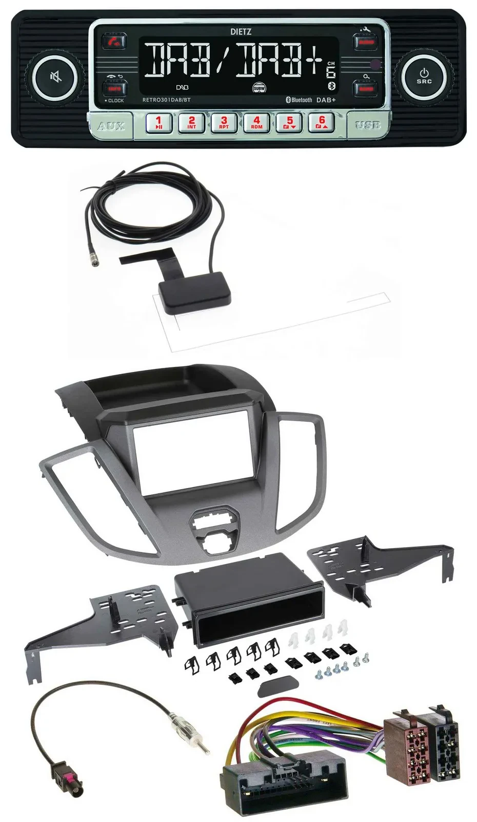 Dietz DAB Bluetooth USB MP3 Autoradio für Ford Transit V363 (2014-2018)