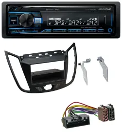 Автомагнитола Alpine USB, Bluetooth, DAB, MP3, для Ford C-Max/Kuga, матовый чёрный