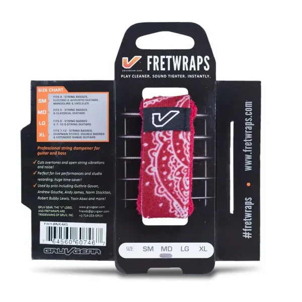 Gruv Gear FW1-BNR-MD FretWraps String Muter 1-Pack, Red Banana Medium