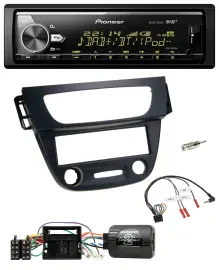 Автомагнитола Pioneer Bluetooth, USB, DAB, для Renault Megane III (2009–2012), чёрная, с поддержкой управления с руля