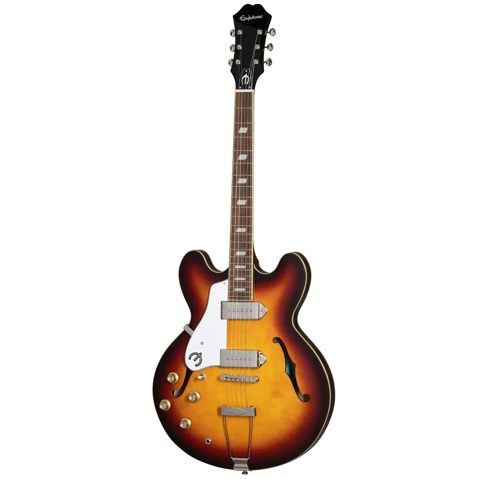 Электрогитара полуакустическая Epiphone Casino леворукая Vintage Sunburst (Hollow Body, 2x P-90, 24.75") с чехлом