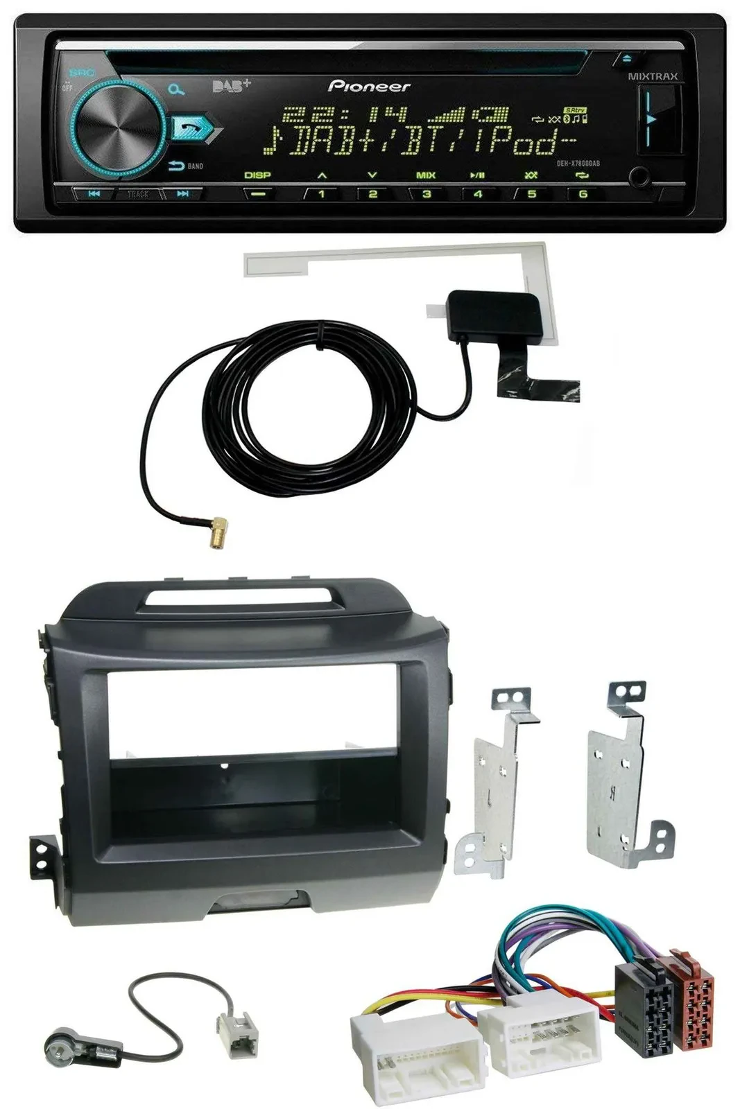 Автомагнитола для Kia Sportage 3 (2010–2015) Pioneer CD USB AUX DAB MP3, черный