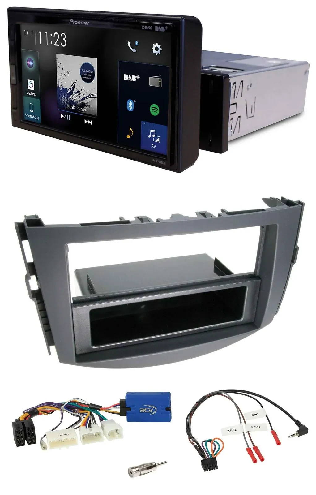 Автомагнитола для Toyota RAV4 2011–2013 Pioneer DAB, Bluetooth, USB