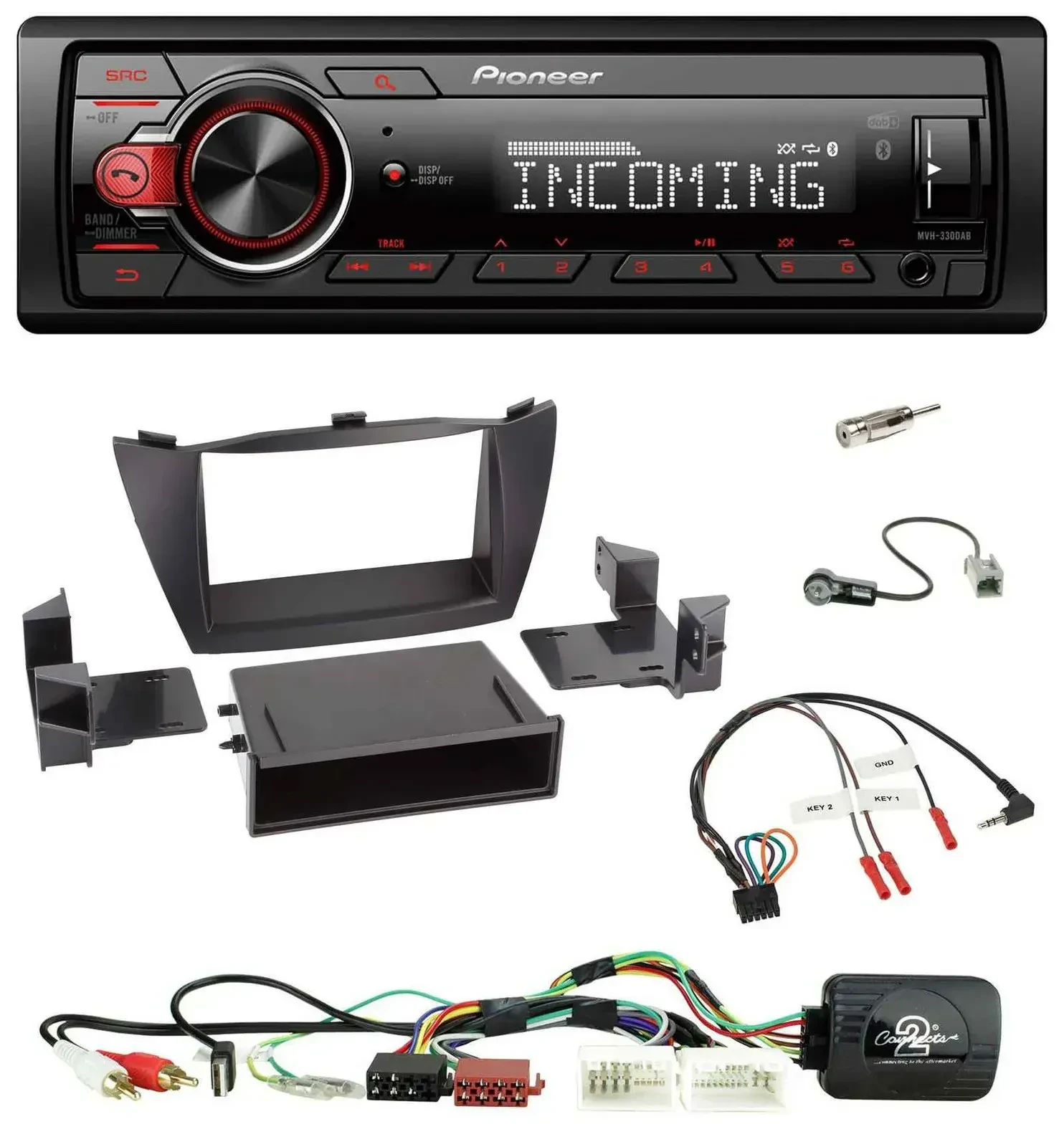 Автомагнитола для Hyundai Tucson (2010–2015) Pioneer Bluetooth, USB, DAB, поддержка управления на руле