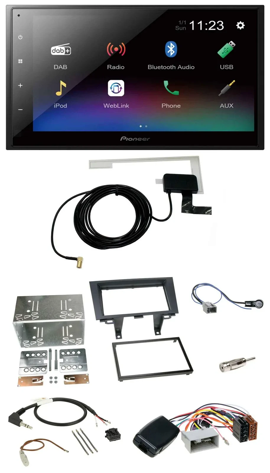 Pioneer DAB Lenkrad Bluetooth 2DIN USB Autoradio für Honda CRV 2006-2012