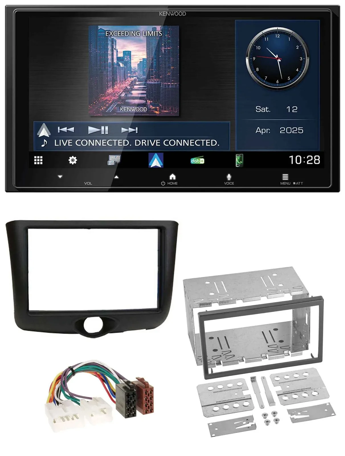 Автомагнитола Kenwood 2DIN Bluetooth USB DAB MP3 для Toyota Yaris (1999–2003)