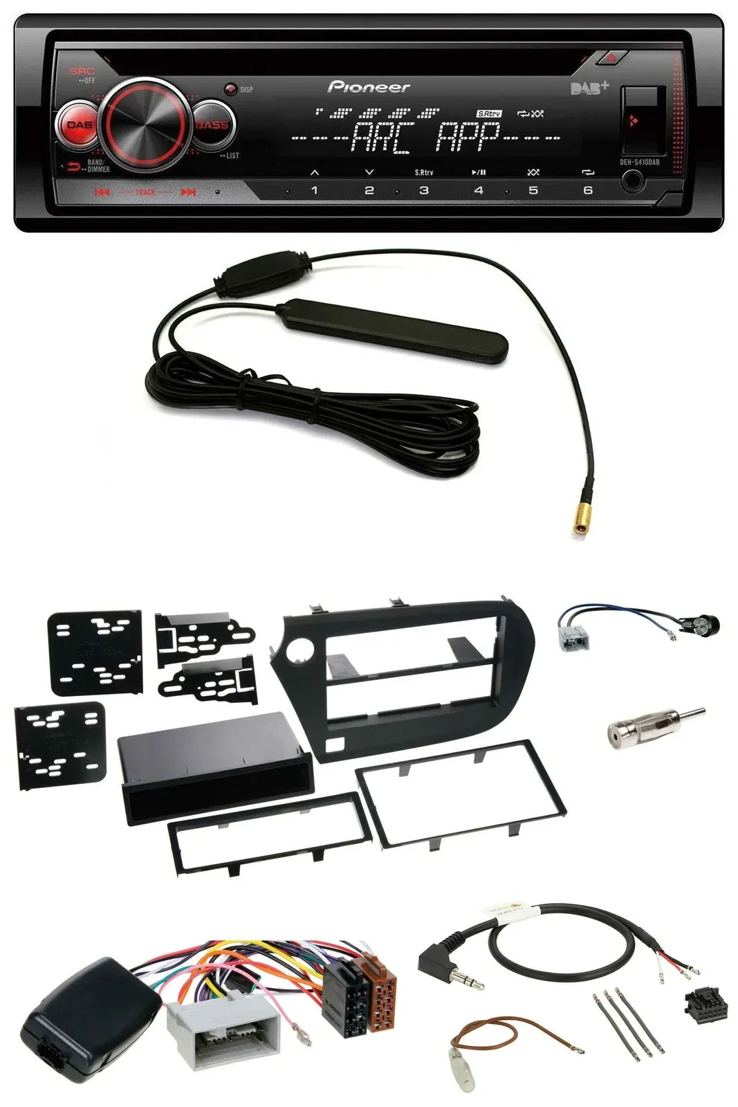 Pioneer CD USB Lenkrad DAB MP3 Autoradio für Honda Insight ZE2 2009-2013