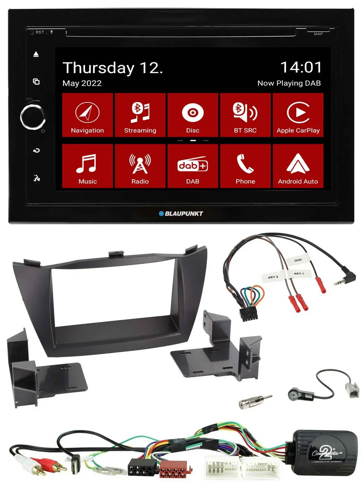 Blaupunkt Lenkrad DVD Bluetooth DAB 2DIN USB Autoradio für Hyundai Tucson 2010-2