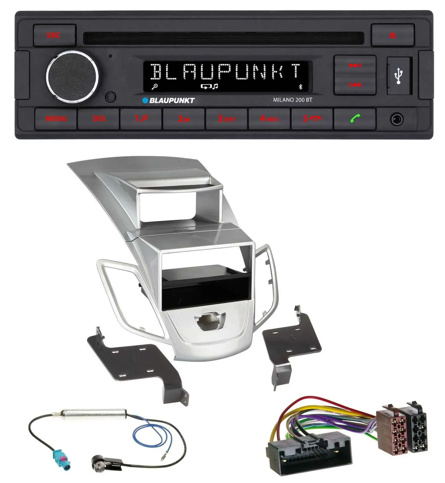 Blaupunkt MP3 USB CD Bluetooth AUX Autoradio für Ford Fiesta Display 10-17 silbe