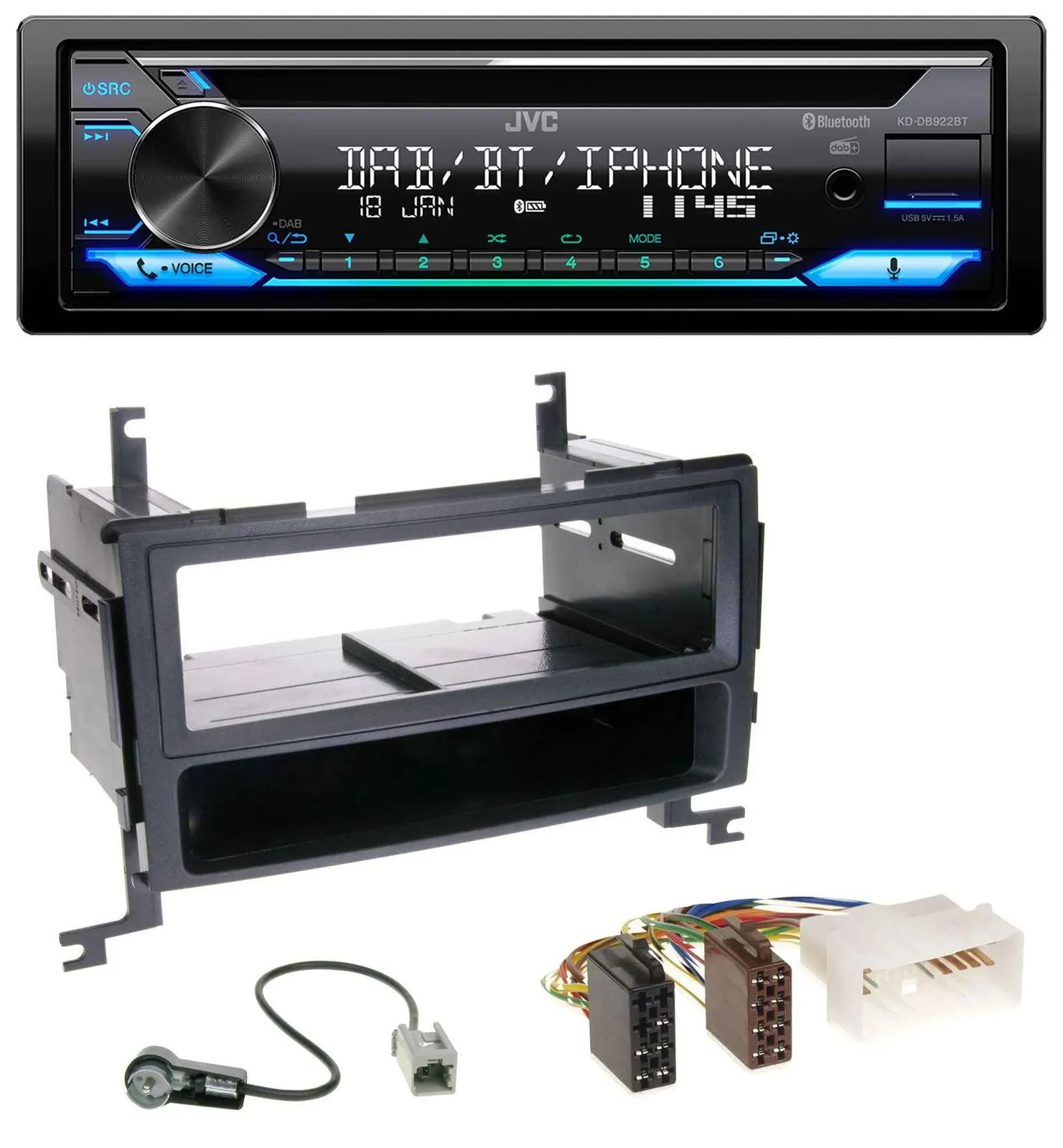 JVC Bluetooth MP3 USB DAB CD Autoradio für Hyundai Santa Fe (2007-2012)