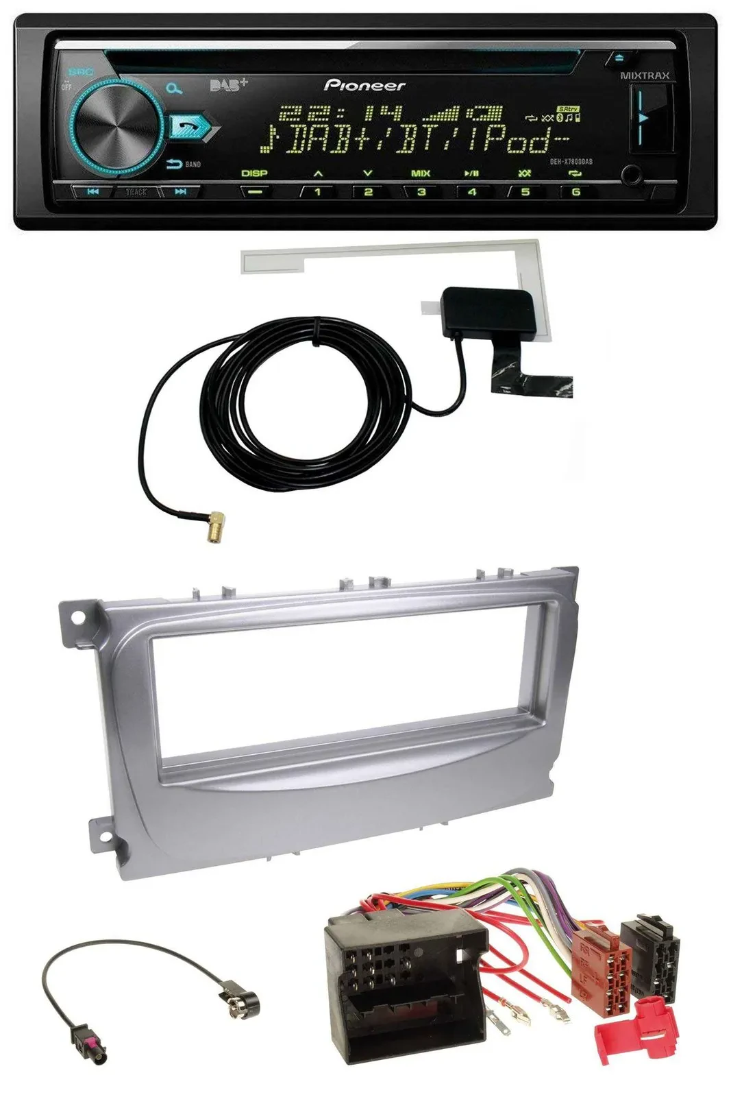 Pioneer MP3 AUX CD USB DAB Autoradio für Ford S-Max Mondeo 07-14 silber