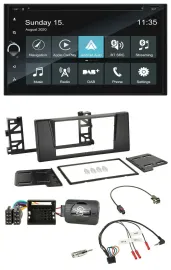 Автомагнитола Blaupunkt 2DIN Bluetooth USB DAB с навигацией для BMW 5 Series E39 (2001–2003) с поддержкой управления на руле