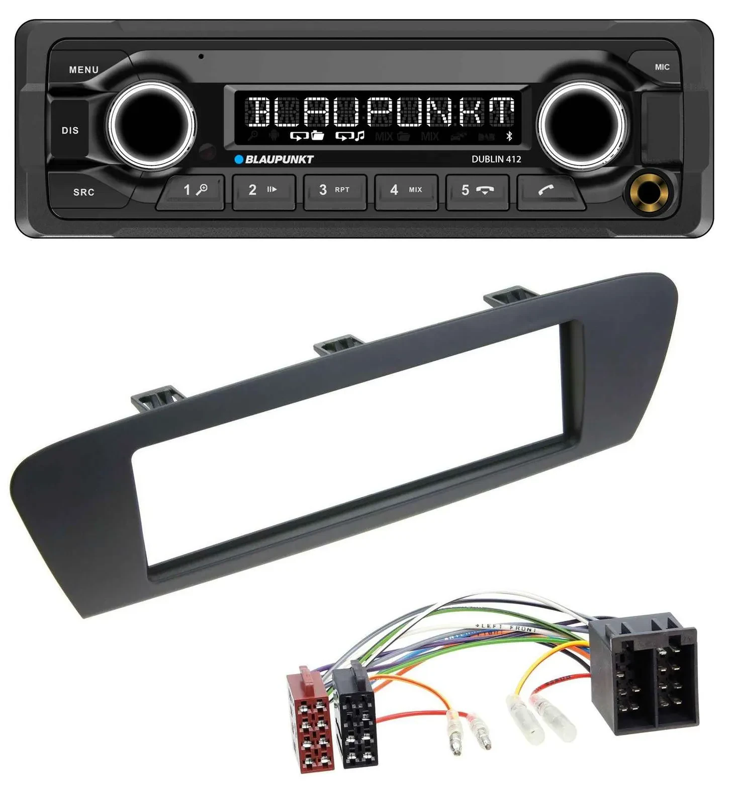 Blaupunkt MP3 Bluetooth USB AUX Autoradio für Renault Scenic (ab 09) - braun