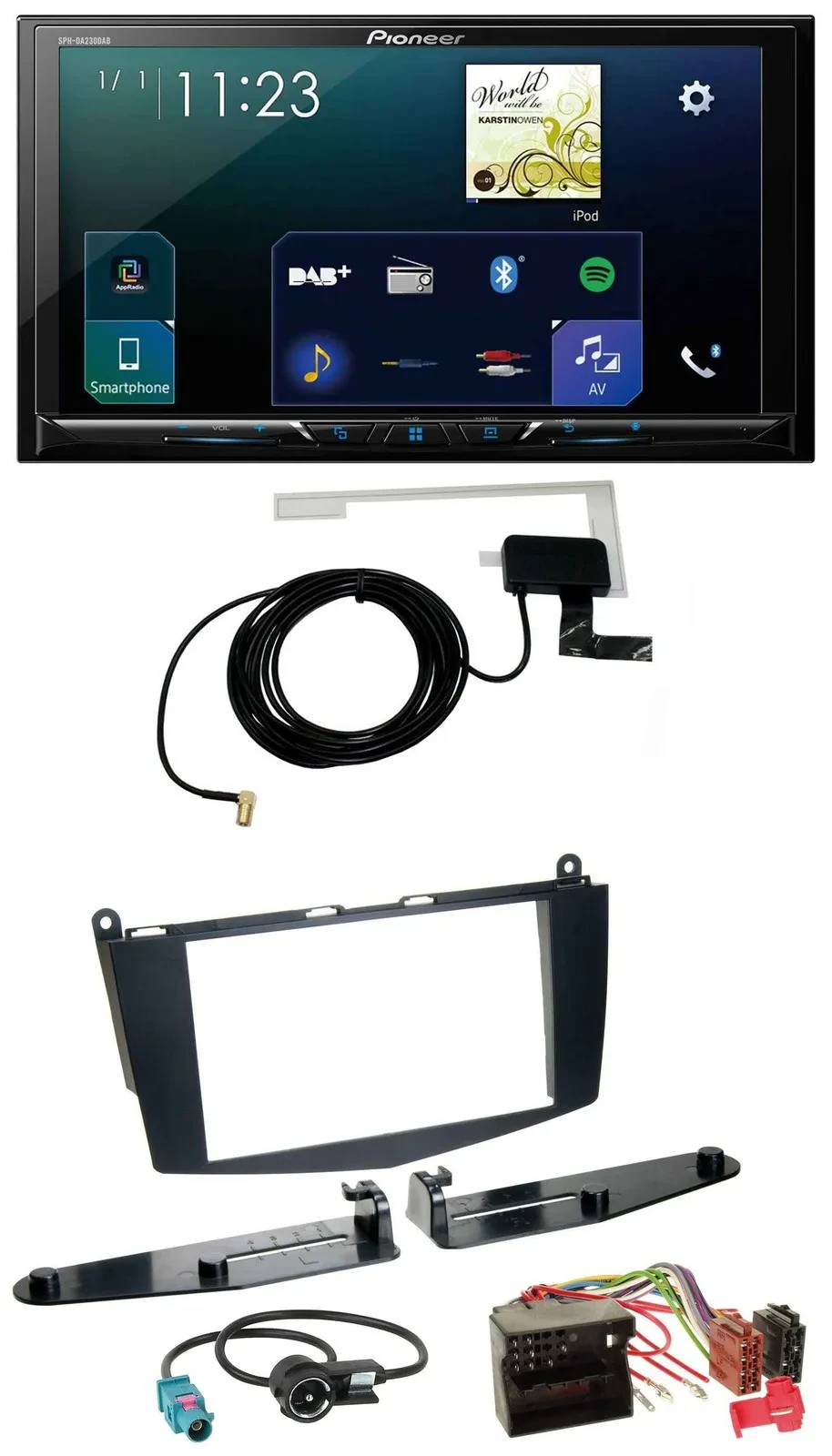 Pioneer 2DIN DAB USB MP3 Bluetooth Autoradio für Mercedes C-Klasse 07-11 ohne Ta