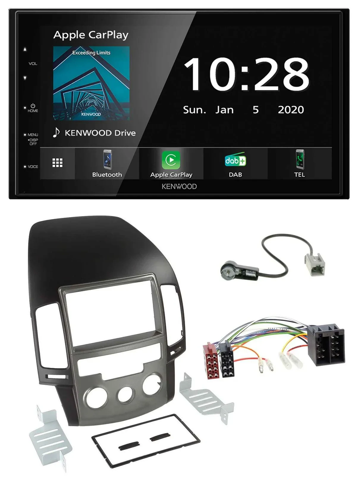 Kenwood Bluetooth MP3 DAB USB 2DIN Autoradio für Hyundai i30 (ab 08)