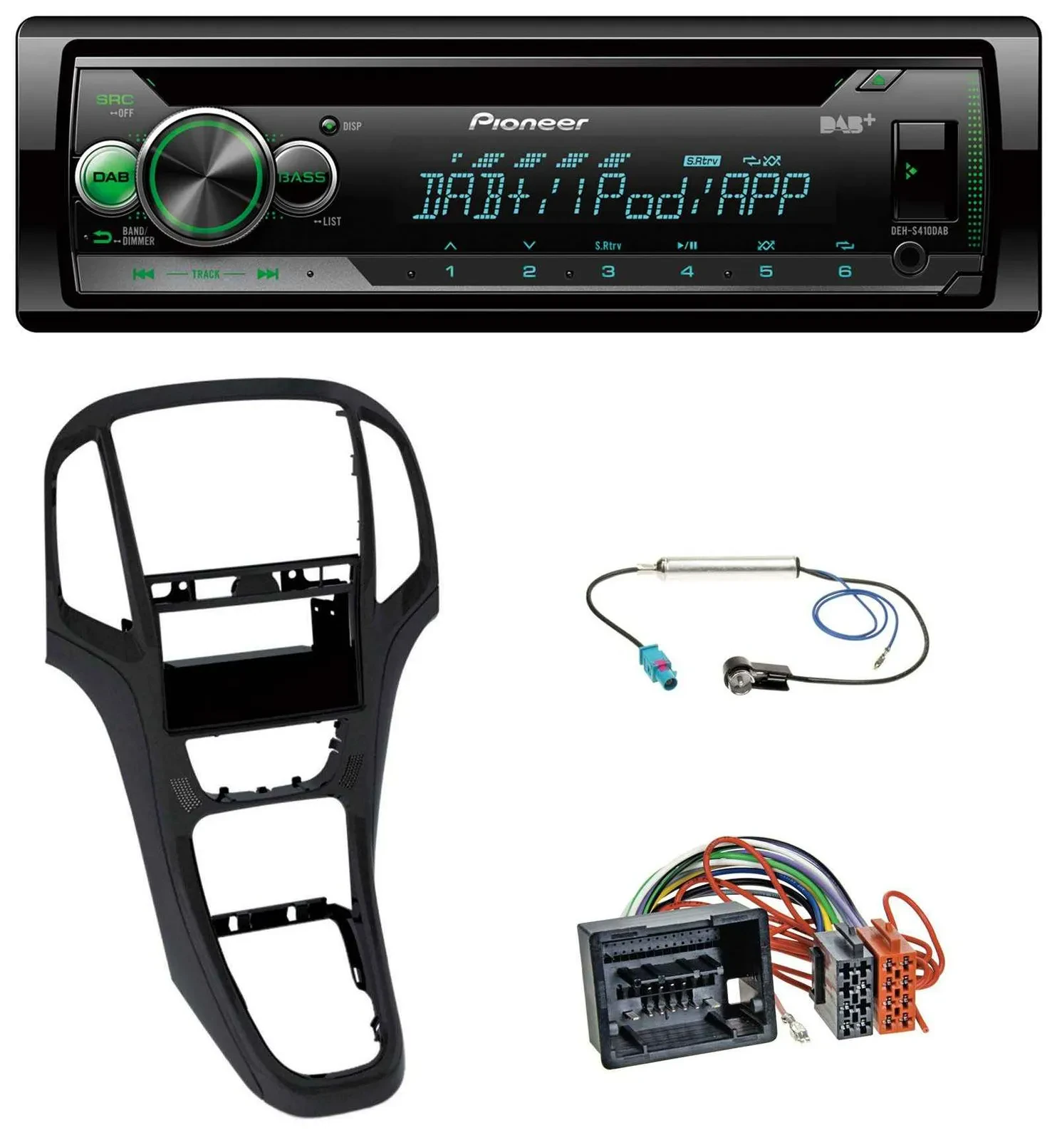 Автомагнитола для Opel Astra J (с 2009) Pioneer USB MP3 DAB AUX CD, перламутрово-чёрный