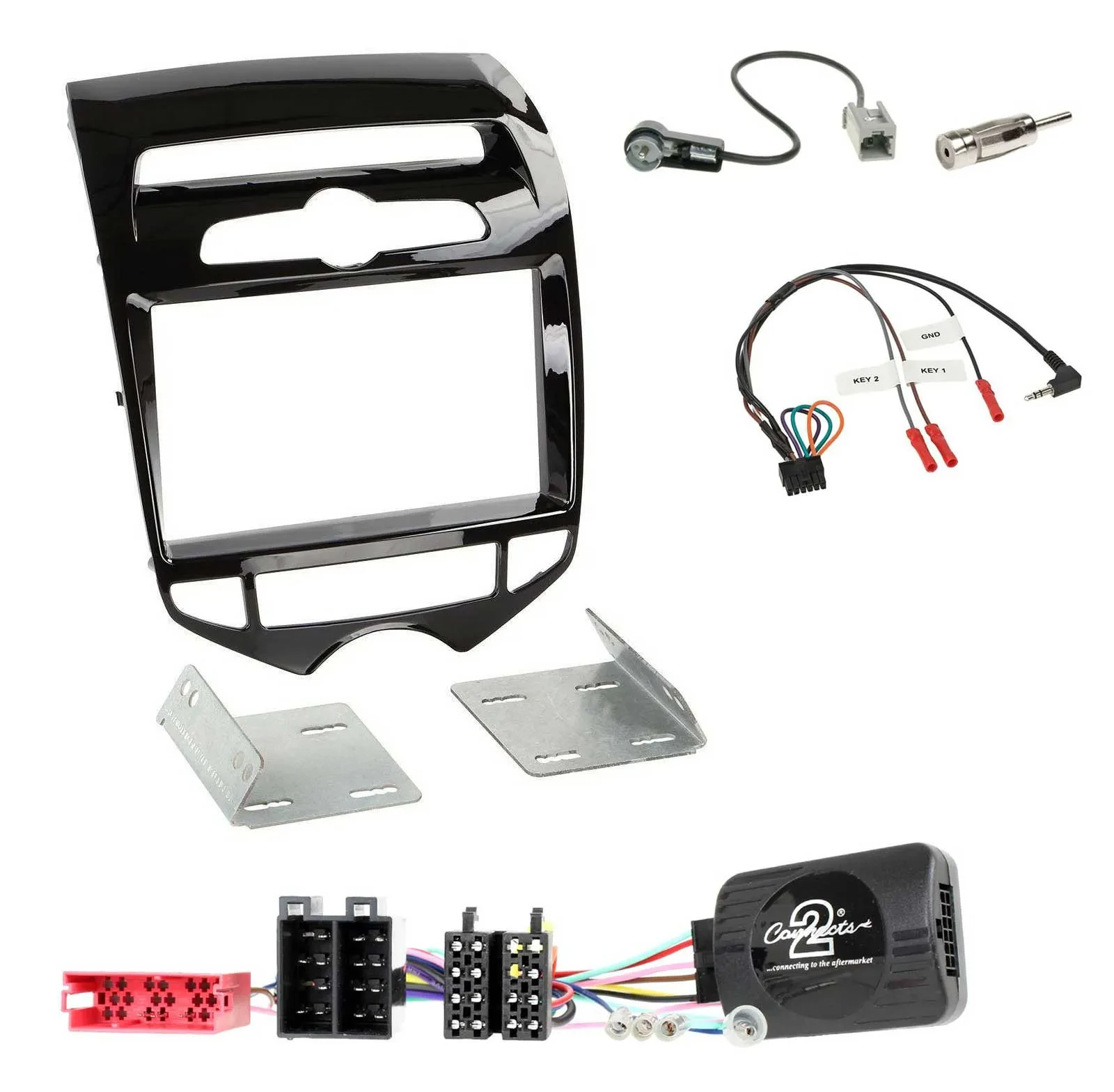 Einbauset Lenkradadapter Doppel DIN Autoradio für Hyundai ix20 ab 10 autom. Klim