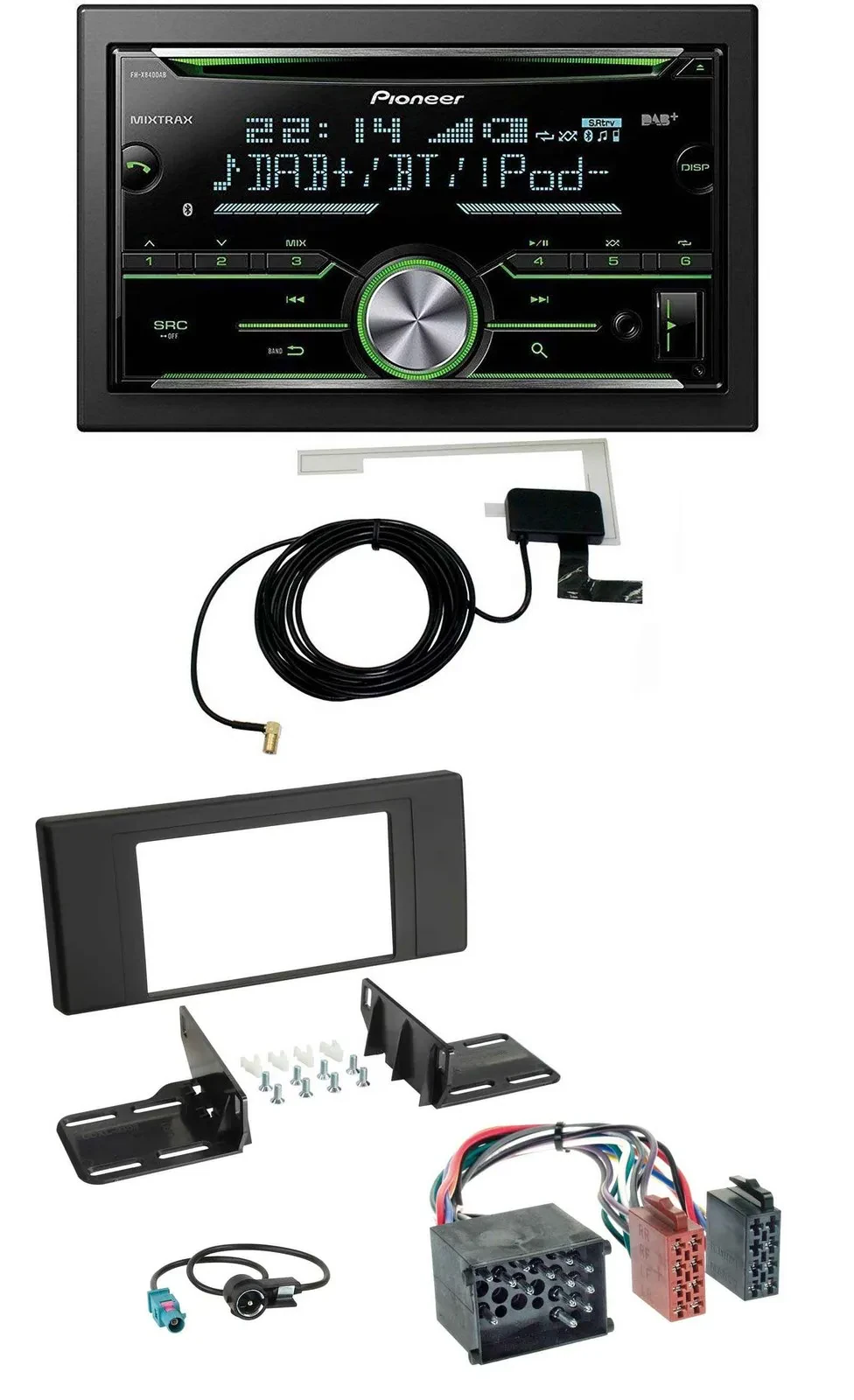 Автомагнитола Pioneer CD/USB/MP3/Bluetooth, 2DIN, DAB, для BMW X5 (E53, 2000–2002)