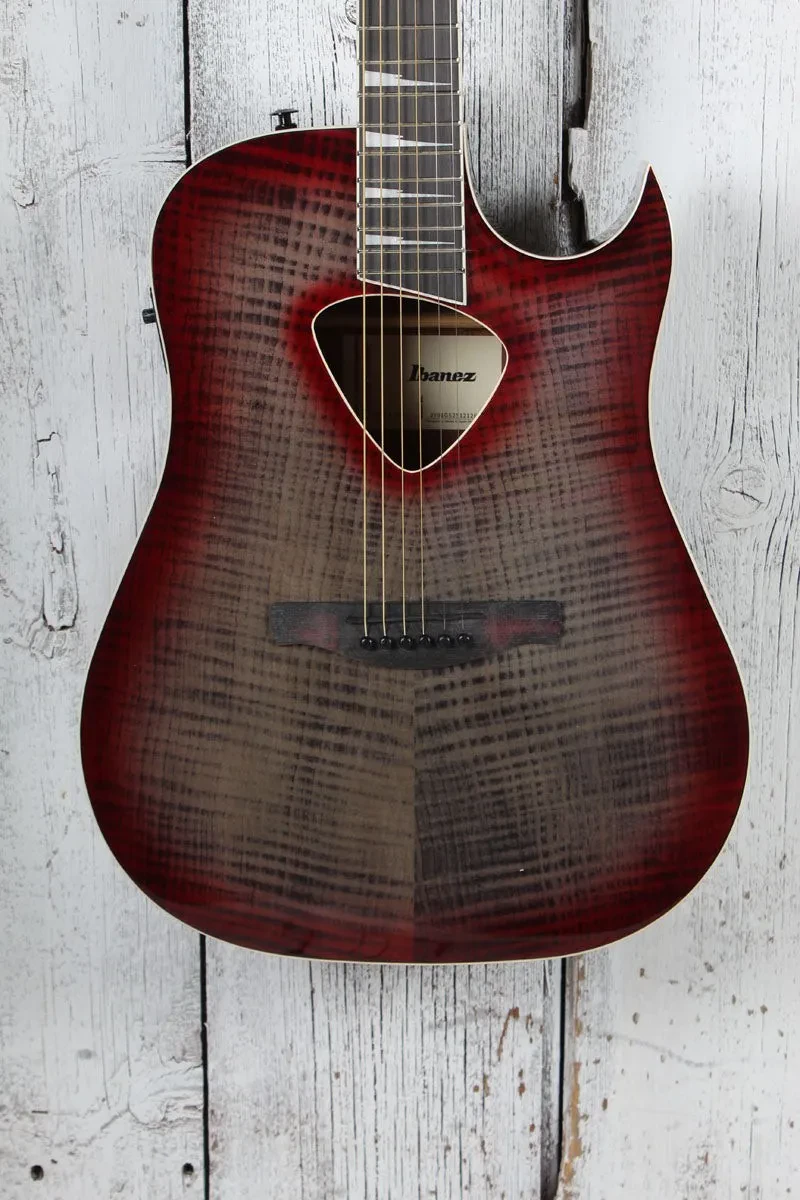 Ibanez Altstar ALT50FA Acoustic Electric Guitar Flame Maple Art Red Doom Burst