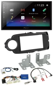 Pioneer USB Bluetooth DAB 2DIN Lenkrad Autoradio für Toyota Yaris ab 2014 schwar