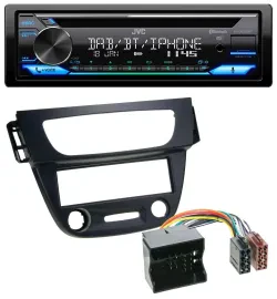 Автомагнитола JVC Bluetooth, CD, USB, DAB, MP3 для Renault Megane 3 (2009–2014) Quadlock, черная