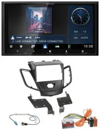 Kenwood Bluetooth 2DIN USB DAB MP3 Autoradio für Ford Fiesta 08-10 schwarz