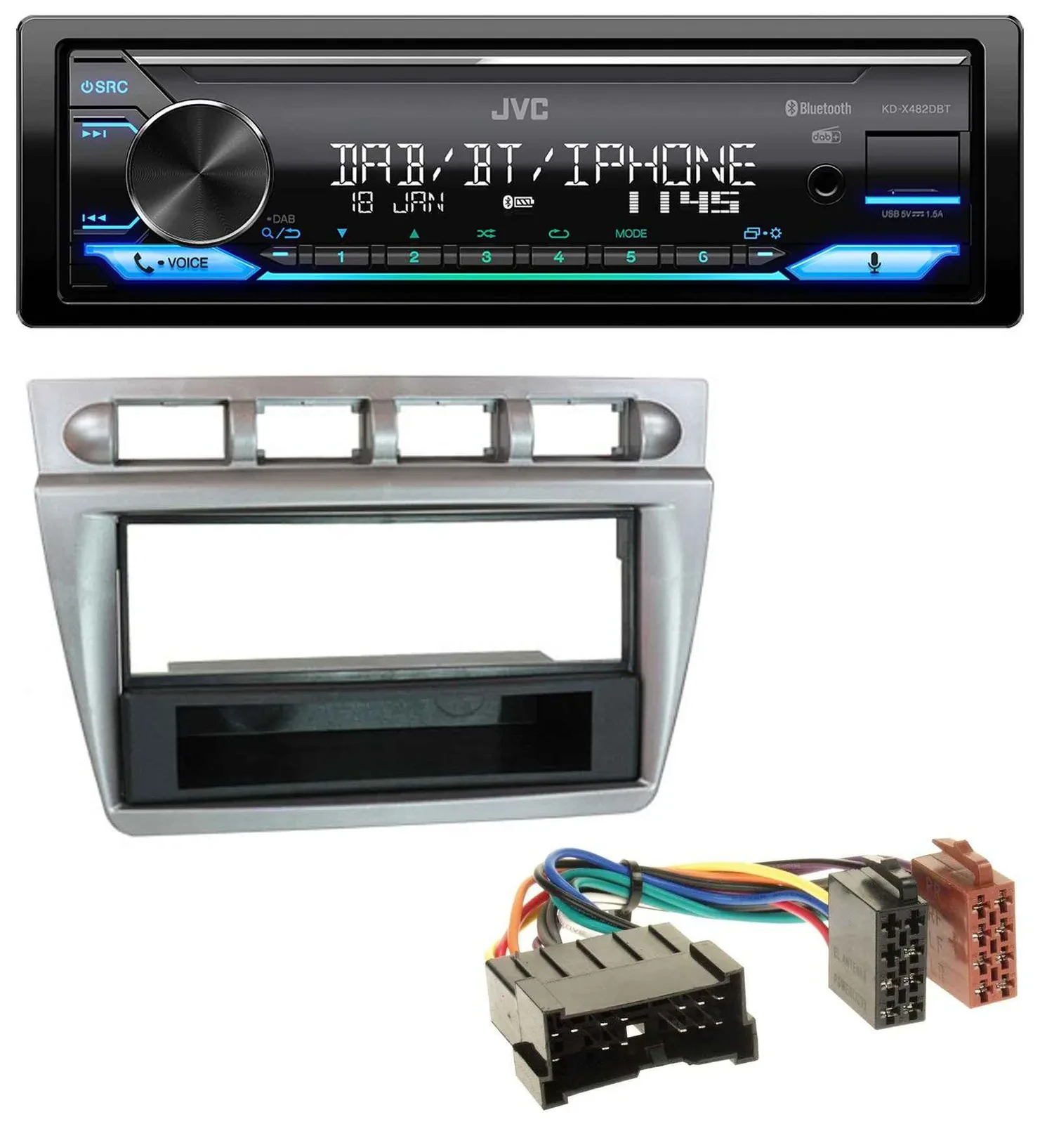 JVC Bluetooth DAB USB MP3 Autoradio für Kia Picanto (2004-2007)